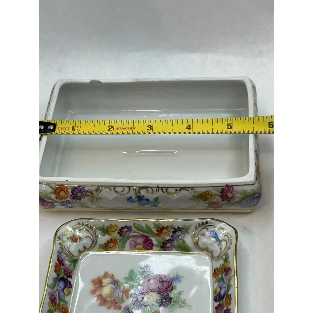 Vintage Schumann Bavaria Arzberg Germany‎  Porcelain Jewelry Box & Trinket Dish